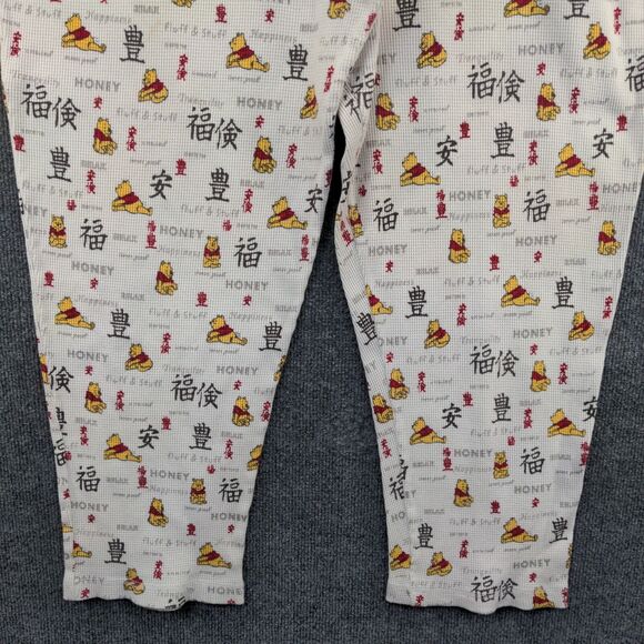 Winnie The Pooh Womens All Over Print Waffle Knit Lounge Pajama Pants White L/XL - Picture 8 of 13